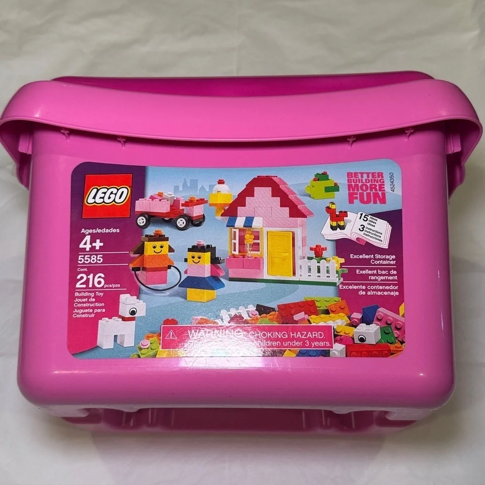Lego Girls Mixed Set of Lego Bricks 2.12lbs with Storage Box EUC